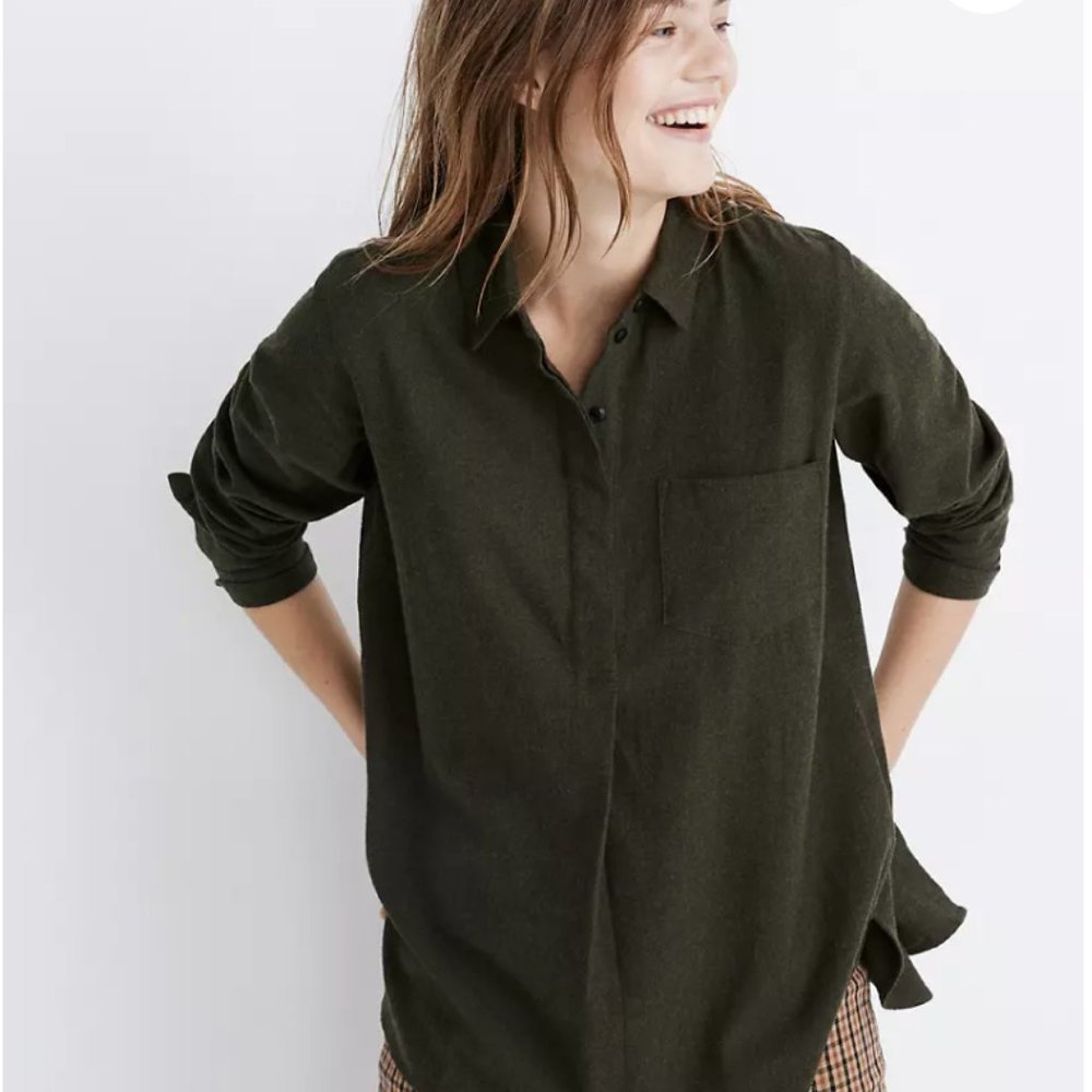 Madewell XS Flannel Ex-Boyfriend Button Back Shirt